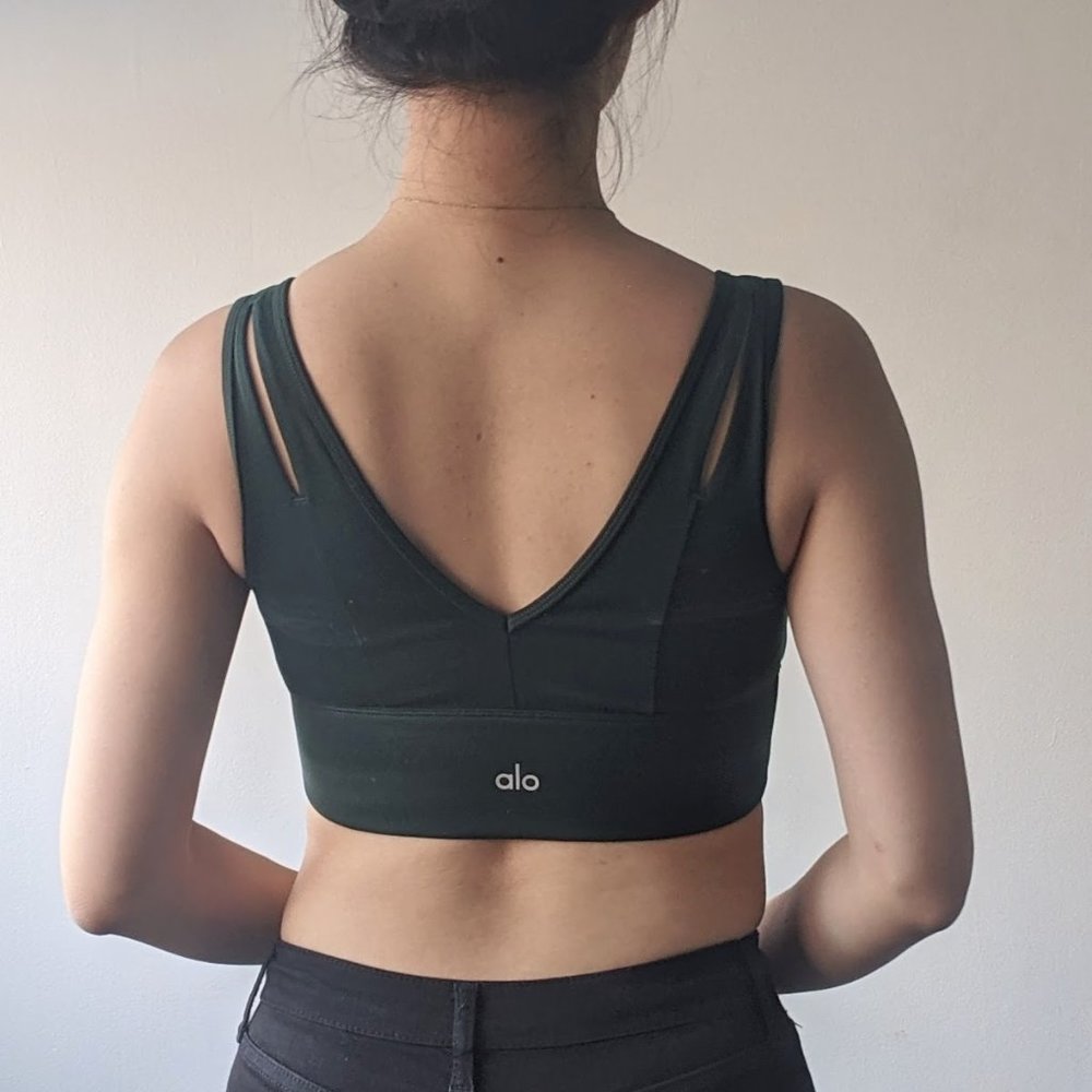 Alo Yoga United Long line bra forest green
